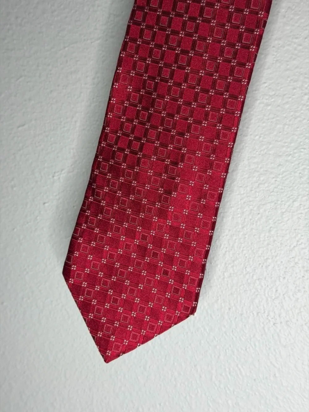 Valentino Red Check Silk Tie